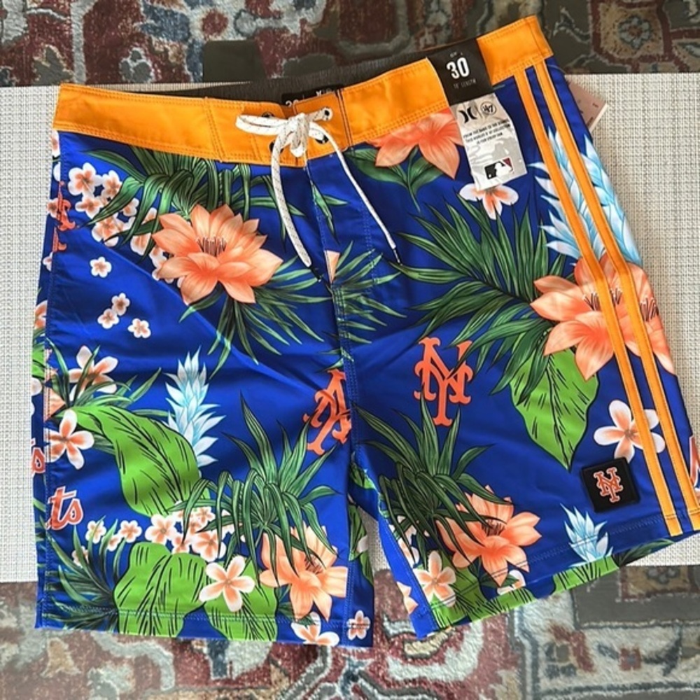 Men's‎ New York Mets Hurley x '47 Royal Phantom Tailgate Swim Shorts